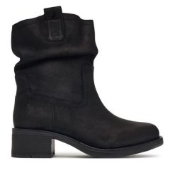 Botki Fly London. Czarne botki Fly London, bez wzorów, bez obcasa, na słupku, bez zapięcia. Za 979.99 zł.