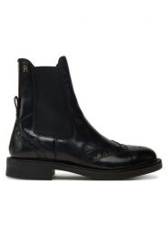 Tommy Hilfiger Sztyblety Brogue Boot FW0FW09151 Czarny. Czarne botki Tommy Hilfiger, bez wzorów, ze skóry, bez obcasa, na płaskiej podeszwie, bez zapięcia. Za 719.99 zł.