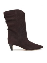 MICHAEL Michael Kors Kozaki Daniela 40F6DNME7S Brązowy ciemny. Brązowe kozaki MICHAEL Michael Kors, bez wzorów, ze skóry, bez obcasa, na szpilce, bez zapięcia. Za 1,129.00 zł.