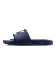 Klapki basenowe Hummel Essential. Niebieskie klapki Hummel, bez wzorów, z materiału, klasyczne, bez obcasa, bez zapięcia. Za 167.50 zł.
