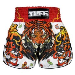 Spodenki treningowe TUFF Tora Chikara. Białe szorty sportowe TUFF, bez wzorów, z materiału, na fitness i siłownię. Za 149.00 zł.