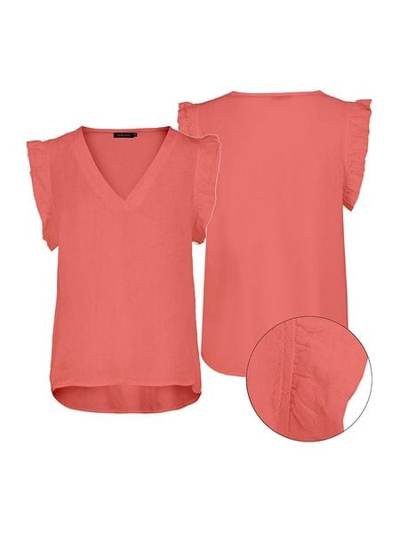 Eight2Nine Bluzka w kolorze czerwonym rozmiar: M/L. Czerwone bluzki Eight2Nine, l, bez wzorów, bez kołnierzyka, bez ramiączek. Za 96.83 zł.