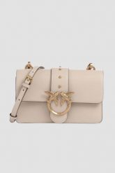 PINKO Beżowa kopertówka Love One Mini St. Cl Vitello Seta. Brązowe kopertówki Pinko, bez wzorów, ze skóry, eleganckie, bez dodatków. W wyprzedaży za 1,059.99 zł.