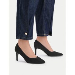 Szpilki JENNY. Czarne szpilki Jenny, bez wzorów, bez obcasa, na szpilce, bez zapięcia. Za 119.99 zł.