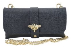 Listonoszka skórzana BARBERINI'S 958-1 czarna. Czarne shopper bag Barberinis, bez wzorów, ze skóry, eleganckie, bez dodatków. Za 119.99 zł.