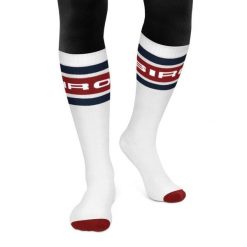 Skarpety narciarskie retro Siroko Albulapass White. Białe skarpetki SIROKO, bez wzorów. Za 63.00 zł.