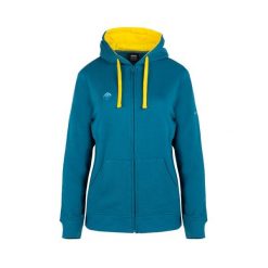 Podstawowa bluza bawełniana z zamkiem błyskawicznym dla kobiet RODHES JACKET W I. Niebieskie bluzy IZAS, bez wzorów, z bawełny, sportowe, bez ramiączek, bez kaptura. Za 204.30 zł.