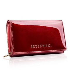 Portfel damski BETLEWSKI ZBPD-BS-513 CZERWONY. Czerwone portfele Betlewski, bez wzorów, z lakierowanej skóry. Za 169.00 zł.