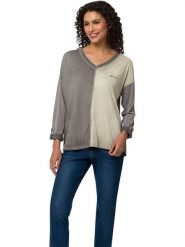 Heine Bluzka w kolorze szaro-beżowym rozmiar: 44. Szare bluzki Heine, bez wzorów, bez kołnierzyka, bez ramiączek. Za 82.83 zł.
