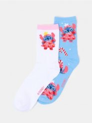 Długie skarpety z motywem świątecznym 2 pack Stitch - wielobarwny. Skarpetki Sinsay, bez wzorów. Za 12.99 zł.