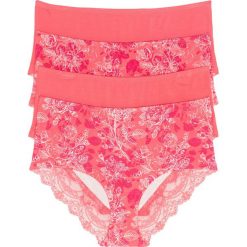 Figi "maxi panty" (4 pary) bonprix koralowy z nadrukiem. Bokserki damskie marki bonprix. Za 27.96 zł.