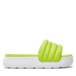 Klapki Puma. Zielone klapki Puma, bez wzorów, sportowe, bez obcasa, bez zapięcia. Za 179.99 zł.