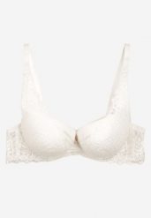 Jasnobeżowy Biustonosz Koronkowy z Efektem Push Up Grateria. Brązowe bielizna modelująca Born2be, z aplikacjami, z koronki. Za 49.99 zł.