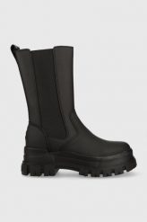 Buffalo sztyblety Aspha Clf Rain Chelsea Hi damskie kolor czarny na platformie. Czarne botki Buffalo, bez wzorów, z gumy, z okrągłym noskiem, bez obcasa, na platformie, bez zapięcia. W wyprzedaży za 359.99 zł.