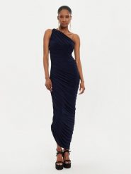 NORMA KAMALI Sukienka koktajlowa KK2243PL287951 Granatowy Slim Fit. Niebieskie sukienki Norma Kamali, l, bez wzorów, z syntetyku, wizytowe, bez kołnierzyka, bez ramiączek. Za 749.99 zł.