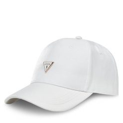 Czapka z daszkiem Guess. Białe czapki z daszkiem Guess, z aplikacjami. Za 199.99 zł.