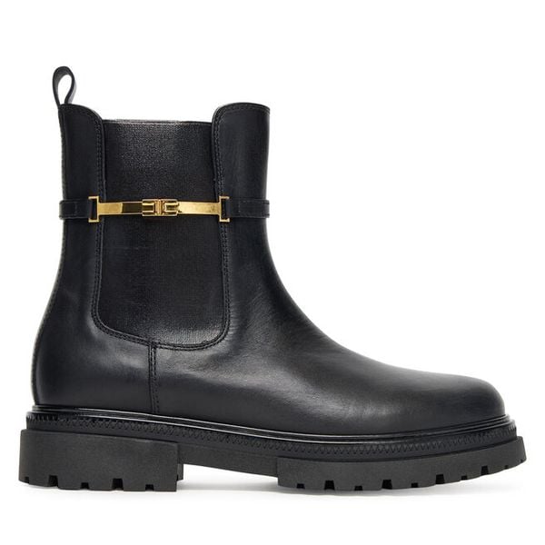 Botki Elisabetta Franchi. Czarne botki Elisabetta Franchi, bez wzorów, bez obcasa, na płaskiej podeszwie, bez zapięcia. Za 969.99 zł.