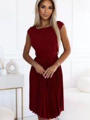 Sukienka Model Lila 311-15 Bordo - Numoco. Czerwone sukienki NUMOCO, l, bez wzorów, eleganckie, bez kołnierzyka, plus size, bez ramiączek, mini, rozkloszowane. Za 354.35 zł.