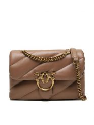 Pinko Torebka Love Classic Puff Cl AI 23-24 100038 A0F2 Brązowy. Brązowe kopertówki Pinko, bez wzorów, ze skóry, wizytowe, bez dodatków. Za 1,799.00 zł.
