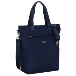 Shopperka damska w granatowym kolorze, jednokomorowa i zamykana suwakiem Peterson PTN CTY-17. Torebki klasyczne Peterson, bez wzorów, bez dodatków. Za 79.99 zł.