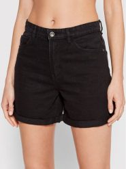 ONLY Szorty jeansowe Vega 15230571 Czarny Mom Fit. Czarne szorty ONLY, bez wzorów, z bawełny. Za 169.99 zł.