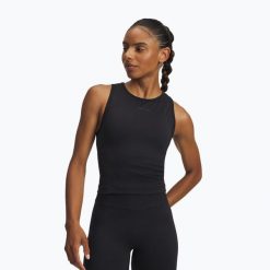 Koszulka Under Armour Project Rock Seamless. Czarne t-shirty sportowe Under Armour, bez wzorów, bez ramiączek. Za 149.99 zł.