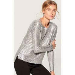 Sweter z warkoczowym splotem - Jasny szar. Swetry marki Mohito. Za 99.99 zł.