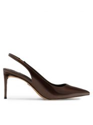 Nine West Sandały ASLI SJ1489-1 Brązowy. Brązowe sandały Nine West, bez wzorów, z materiału, bez obcasa, na szpilce, bez zapięcia. Za 119.99 zł.