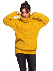 Be Wear Golf w kolorze musztardowym rozmiar: L/XL. Pomarańczowe swetry Be Wear, l, bez wzorów, z wełny, bez ramiączek. Za 136.45 zł.