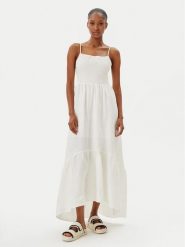 Maaji Sukienka letnia Isadora PT2123CLD008 Biały Regular Fit. Białe sukienki Maaji, s, bez wzorów, ze lnu, bez kołnierzyka, bez ramiączek. Za 365.00 zł.