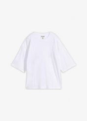 T-shirt oversize z czystej bawełny organicznej. Białe t-shirty bonprix, bez wzorów, z bawełny, bez kołnierzyka, bez ramiączek. Za 94.99 zł.
