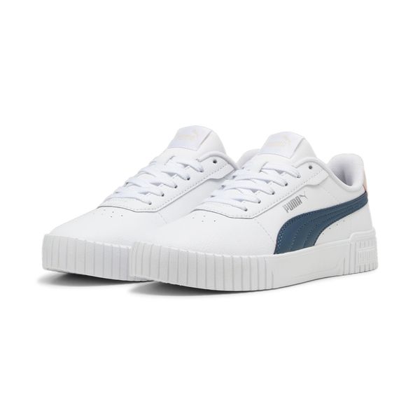 Buty trampki sportowe Puma CARINA 2.0. Białe buty sportowe lifestyle Puma, bez wzorów, z gumy, bez zapięcia, tenisowe. Za 209.00 zł.