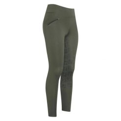 Damskie legginsy jeździeckie z pełną przyczepnością Easy Rider Dietse Winter. Zielone legginsy EASY RIDER, bez wzorów, z materiału, eleganckie. Za 363.50 zł.