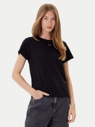PINKO T-Shirt Basico 100373 A2RE Czarny Regular Fit. Czarne t-shirty Pinko, xs, bez wzorów, z bawełny, bez kołnierzyka, bez ramiączek. Za 269.99 zł.
