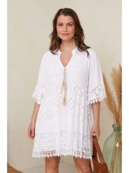 Curvy Lady Sukienka w kolorze białym rozmiar: 40/42. Białe sukienki Curvy Lady, bez wzorów, z koronki, klasyczne, bez kołnierzyka, bez ramiączek, mini. Za 136.45 zł.