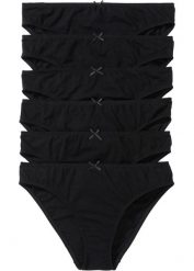 Figi (6 par). Fioletowe figi bonprix, bez wzorów, ze skóry. Za 59.99 zł.