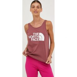 The North Face top bawełniany kolor różowy. Czerwone topy The North Face, l, bez wzorów, z bawełny, bez kołnierzyka, bez ramiączek. Za 149.99 zł.