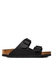 Birkenstock Klapki Arizona 551253 Czarny. Czarne klapki Birkenstock, bez wzorów, ze skóry, bez obcasa, bez zapięcia. Za 389.00 zł.