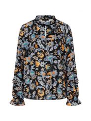 More & More Bluzka w kolorze czarnym ze wzorem rozmiar: 42. Czarne bluzki More & More, s, bez wzorów, z wiskozy, klasyczne, bez kołnierzyka, bez ramiączek. Za 113.99 zł.