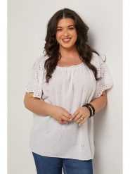 Curvy Lady Bluzka w kolorze białym rozmiar: 40/42. Białe bluzki Curvy Lady, bez wzorów, klasyczne, bez kołnierzyka, bez ramiączek. Za 96.83 zł.