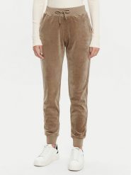 Guess Spodnie dresowe V3BB27 KBXI2 Brązowy Regular Fit. Brązowe spodnie dresowe Guess, z aplikacjami, z dresówki. Za 199.99 zł.