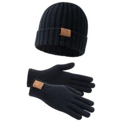 Zestaw czapka i rękawiczki Lonsdale Deazley. Czarne czapki zimowe Lonsdale, bez wzorów, eleganckie. Za 169.00 zł.