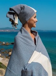 Diamant Chusta hammam w kolorze niebieskim - 45 x 90 cm rozmiar: onesize. Niebieskie chusty Diamant, bez wzorów, z bawełny. Za 26.99 zł.