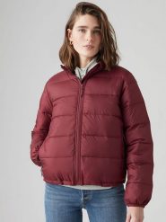 Levi's Kurtka pikowana "Piper Poly" w kolorze ciemnoczerwonym rozmiar: M. Czerwone kurtki Levi's, m, bez wzorów, bez kaptura. Za 165.31 zł.