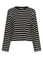 MOSS COPENHAGEN Sweter "Kenina" w kolorze czarno-białym rozmiar: S. Czarne swetry Moss Copenhagen, s, bez wzorów, z bawełny, bez ramiączek. Za 192.33 zł.