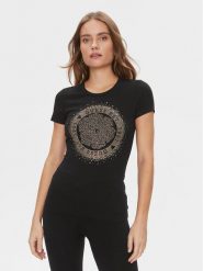 Guess T-Shirt Camelia W4RI47 J1314 Czarny Slim Fit. Czarne t-shirty Guess, s, z aplikacjami, z bawełny, bez kołnierzyka, bez ramiączek. Za 169.99 zł.