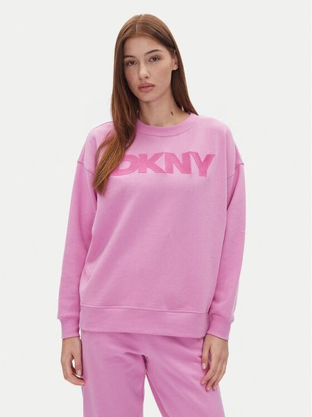 DKNY Sport Bluza DP5T1140 Różowy Regular Fit. Czerwone bluzy DKNY Sport, xs, bez wzorów, z bawełny, bez kaptura. Za 189.99 zł.