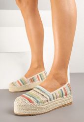 Beżowe Szydełkowe Espadryle w Paski na Podeszwie z Plecionki Tillireta. Brązowe espadryle Renee, bez wzorów, eleganckie, z okrągłym noskiem, bez obcasa, na obcasie. W wyprzedaży za 50.99 zł.