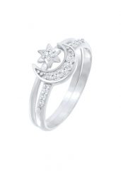 Elli Zestaw pierścionków do łączenia Star Moon Astro Trend z kryształami cyrkonii w srebrze 925 Sterling Silver Pierścionki 1 ct Damski. Szare pierścionki Elli, z cyrkonią, srebrne. Za 293.99 zł.