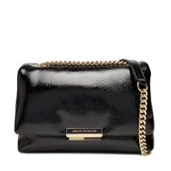 Torebka Armani Exchange. Czarne kopertówki Armani Exchange, bez wzorów, wizytowe, bez dodatków. Za 709.99 zł.